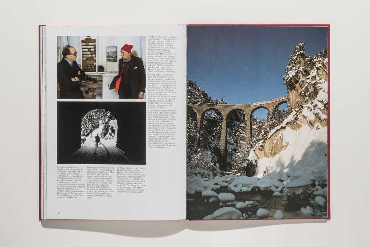 Mit Streckenwärter auf der Linie Filisur–Davos, die täglich begangen wird (r). Bauwerke wie der Landwasserviadukt bei Filisur heben die Grenzen zwischen Nutzbau Kunstwerk mühelos auf.